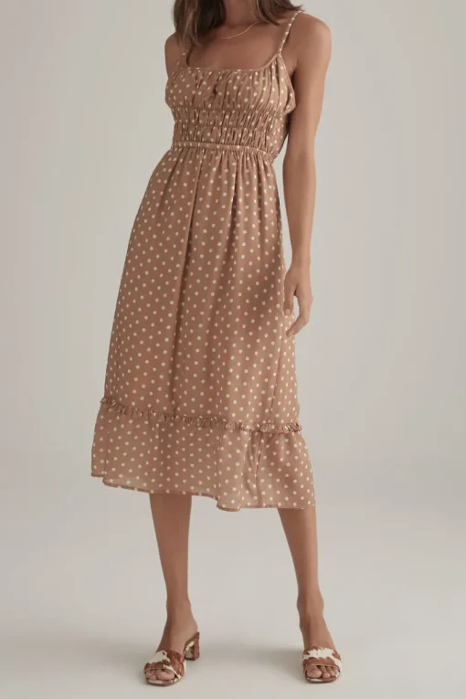 Ownley OWNELY - Juliana Dress (Tan Polka)