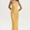 Ownley - Augustine Bias Strapless Dress (Honey Pot)