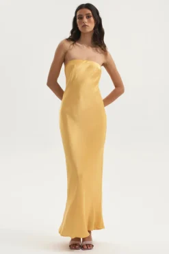 Ownley - Augustine Bias Strapless Dress (Honey Pot)