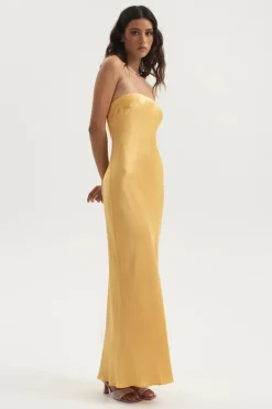 Ownley - Augustine Bias Strapless Dress (Honey Pot)