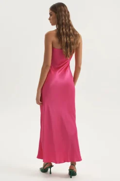 Ownley - Augustine Bias Strapless Dress (Hot Pink)