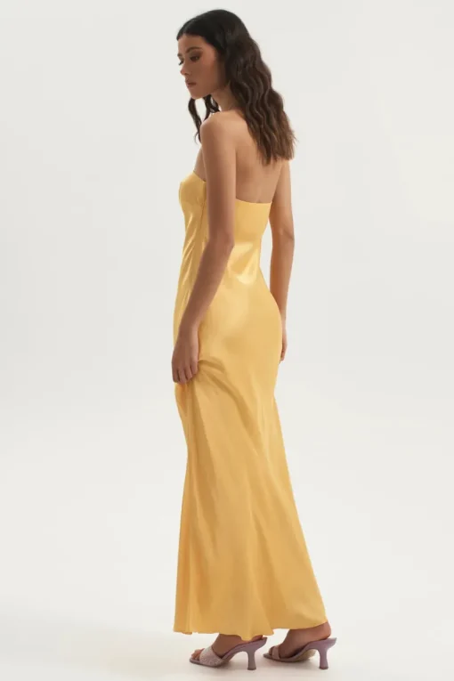 Ownley - Augustine Bias Strapless Dress (Honey Pot)