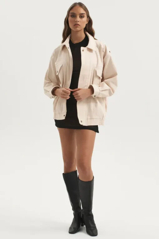 Ownley - Jakey Denim Bomber (Ecru)