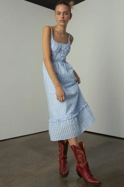 Ownley - Juliana Dress (Blue Gingham)