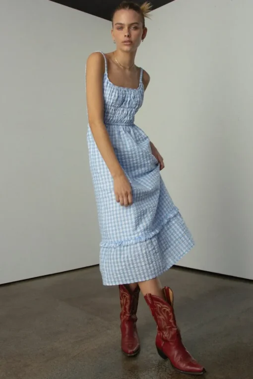 Ownley - Juliana Dress (Blue Gingham)