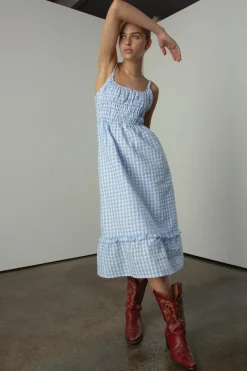 Ownley - Juliana Dress (Blue Gingham)