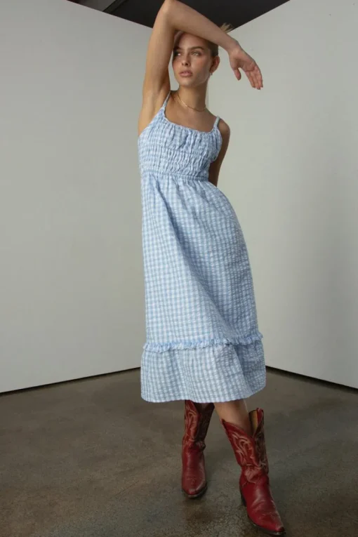 Ownley - Juliana Dress (Blue Gingham)