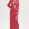Ownley - Lilith Drawstring Cut Out Dress (Hot Pink)