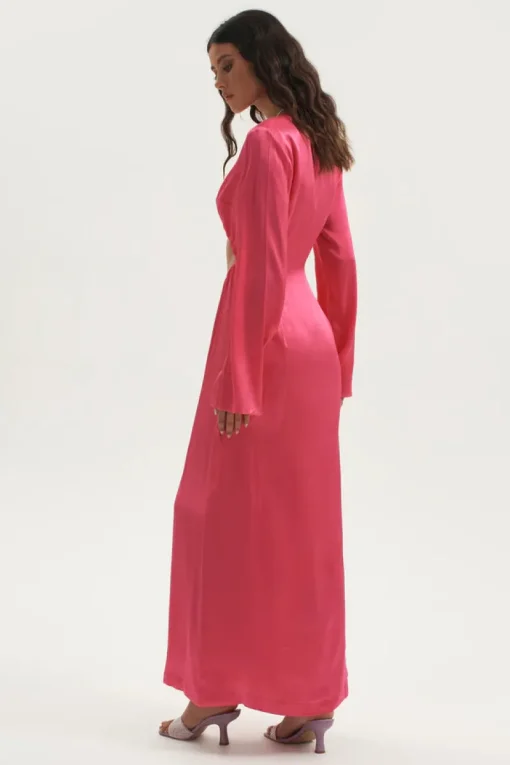 Ownley - Lilith Drawstring Cut Out Dress (Hot Pink)