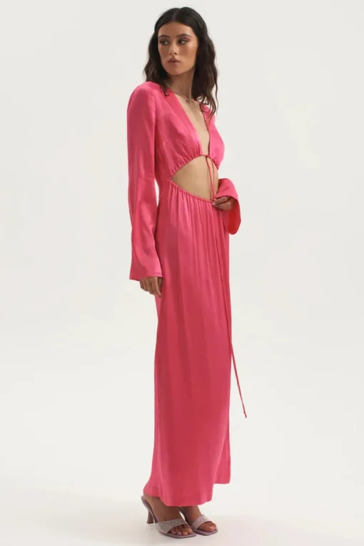 Ownley - Lilith Drawstring Cut Out Dress (Hot Pink)
