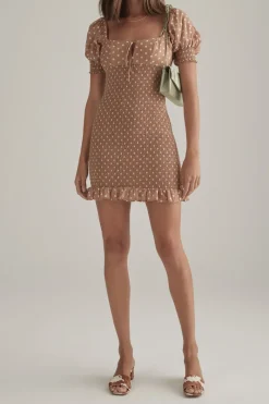 Ownley - Miley Dress (Tan Polka)