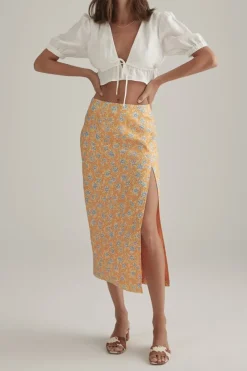 Women Ownley - Mya Skirt (Tangelo Floral)