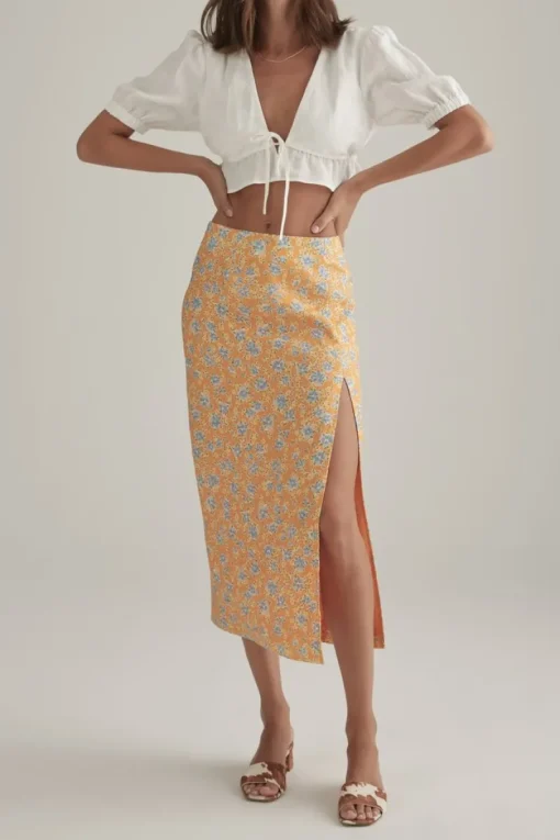 Women Ownley - Mya Skirt (Tangelo Floral)