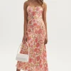 Ownley - Percy Bias Midi Dress (Pink Floral)