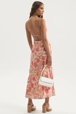 Ownley - Percy Bias Midi Dress (Pink Floral)
