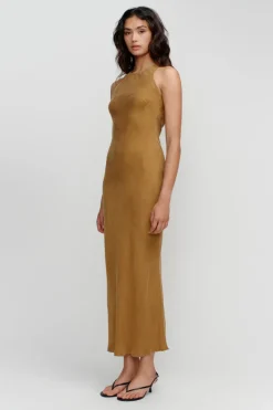 Ownley - SIENNA SLIP DRESS (CARAMEL)
