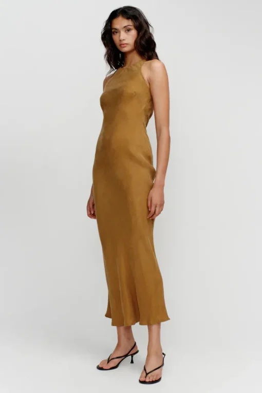 Ownley - SIENNA SLIP DRESS (CARAMEL)