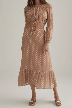 Women Ownley - The Philly Skirt (Tan Polka)