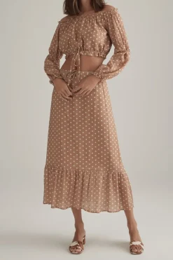 Women Ownley - The Philly Skirt (Tan Polka)