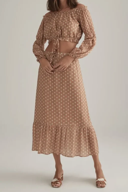 Women Ownley - The Philly Skirt (Tan Polka)