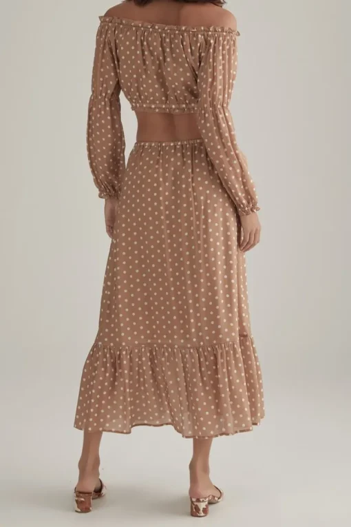 Women Ownley - The Philly Skirt (Tan Polka)
