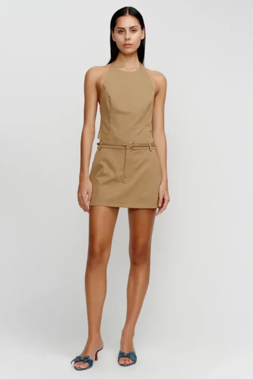 Ownley - TOSCA HALTER TOP (CARAMEL)