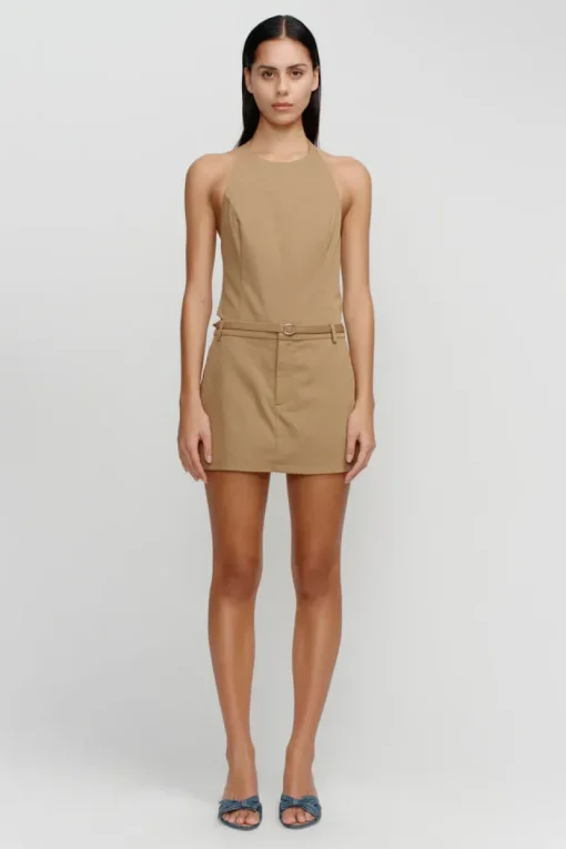 Ownley - TOSCA HALTER TOP (CARAMEL)