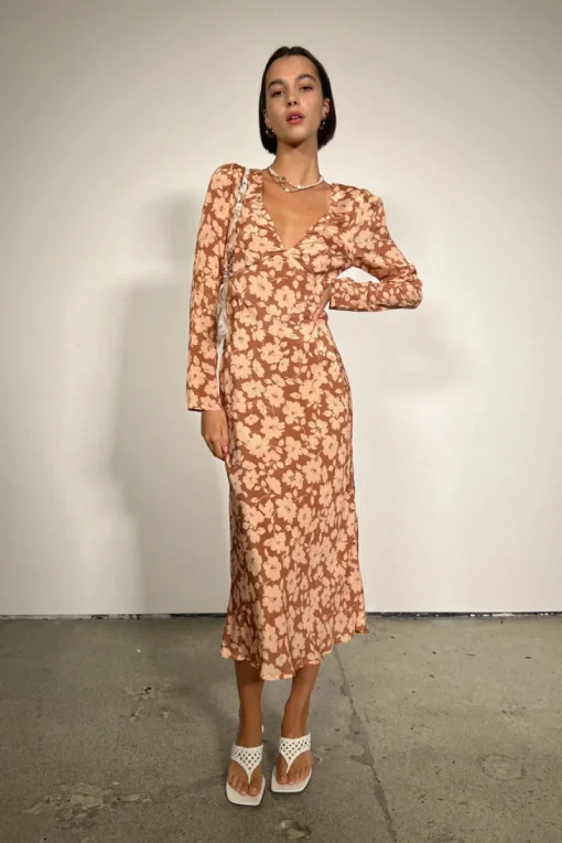 Ownley - Zaliah Dress (Mocha Floral)