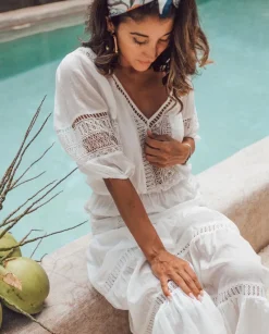 Palma - Janice Maxi Dress (Off White)