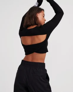 Women PE Nation - BOX OUT LS KNIT TOP