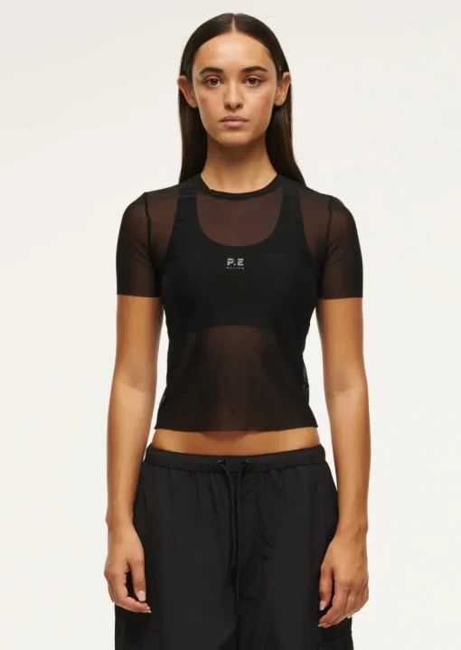 Women PE Nation - DISCOVERY MESH TEE (BLACK)