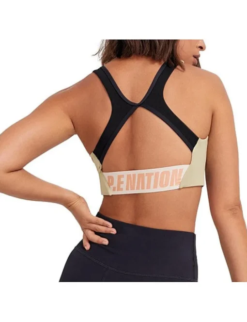 Women PE Nation P.E NATION - DOUBLE TEAM OLIVE GREY SPORTS BRA