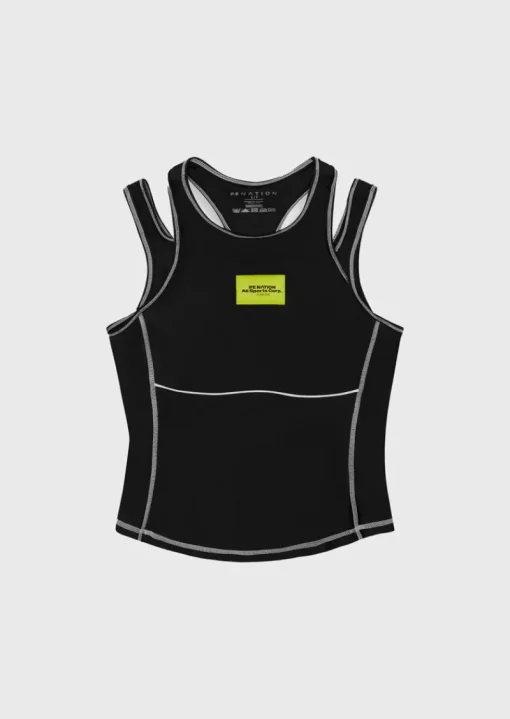 Women PE Nation - DOWN TEMPO TANK (BLACK) FINAL SALE