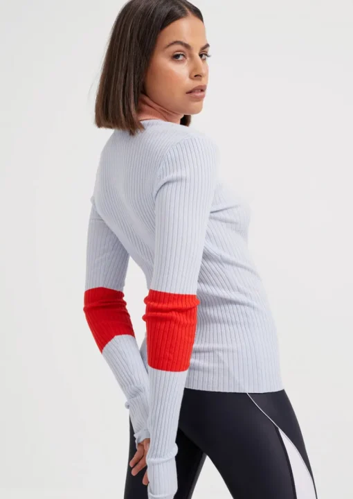 Women PE Nation P.E NATION - Fadeaway LS Knit Top (BALLAD BLUE)