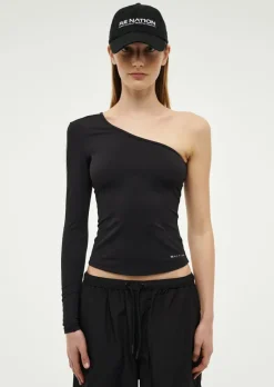 Women PE Nation - FOUNDATION ASYMMETRIC LONG SLEEVE TOP (BLACK)