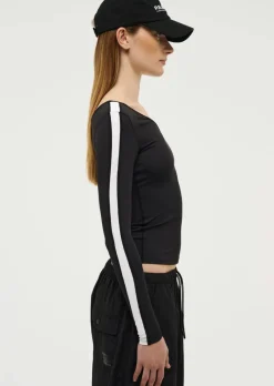 Women PE Nation - FOUNDATION ASYMMETRIC LONG SLEEVE TOP (BLACK)