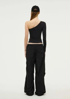 Women PE Nation - FOUNDATION ASYMMETRIC LONG SLEEVE TOP (BLACK)