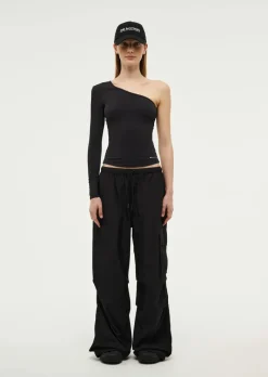Women PE Nation - FOUNDATION ASYMMETRIC LONG SLEEVE TOP (BLACK)