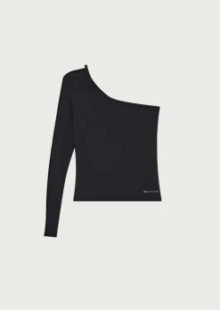 Women PE Nation - FOUNDATION ASYMMETRIC LONG SLEEVE TOP (BLACK)