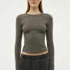 Women PE Nation - FOUNDATION LONG SLEEVE TOP (GUNMETAL)