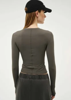 Women PE Nation - FOUNDATION LONG SLEEVE TOP (GUNMETAL)