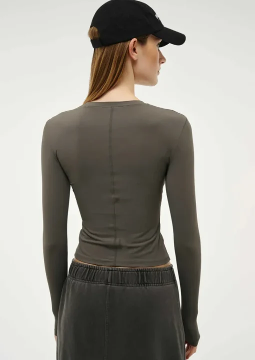 Women PE Nation - FOUNDATION LONG SLEEVE TOP (GUNMETAL)
