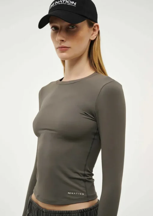 Women PE Nation - FOUNDATION LONG SLEEVE TOP (GUNMETAL)