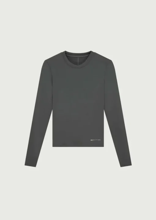 Women PE Nation - FOUNDATION LONG SLEEVE TOP (GUNMETAL)