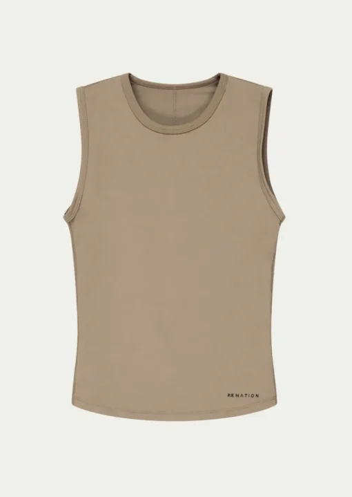 Women PE Nation - FOUNDATION MUSCLE TANK (FOSSIL)