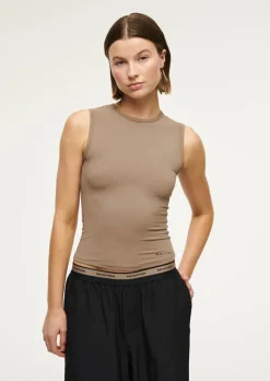 Women PE Nation - FOUNDATION MUSCLE TANK (FOSSIL)