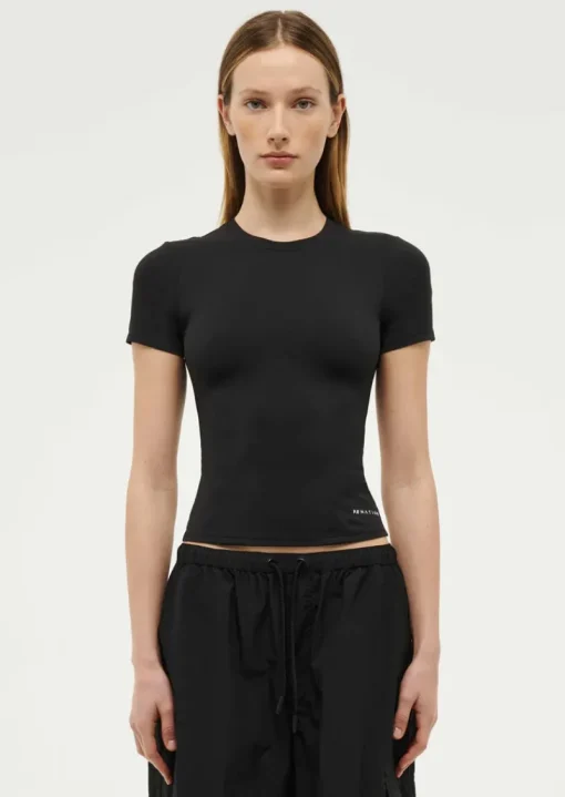 Women PE Nation P.E NATION - FOUNDATION SHORT SLEEVE TEE (BLACK)