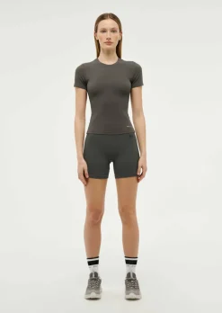 Women PE Nation P.E NATION - FOUNDATION SHORT SLEEVE TEE (GUNMETAL)