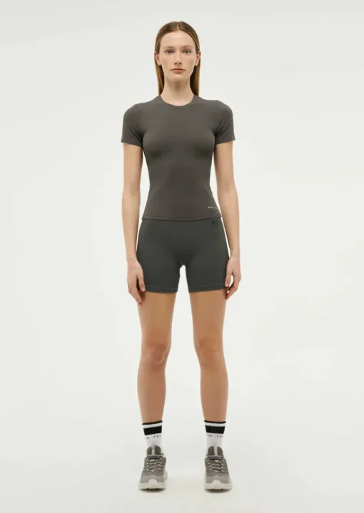 Women PE Nation P.E NATION - FOUNDATION SHORT SLEEVE TEE (GUNMETAL)
