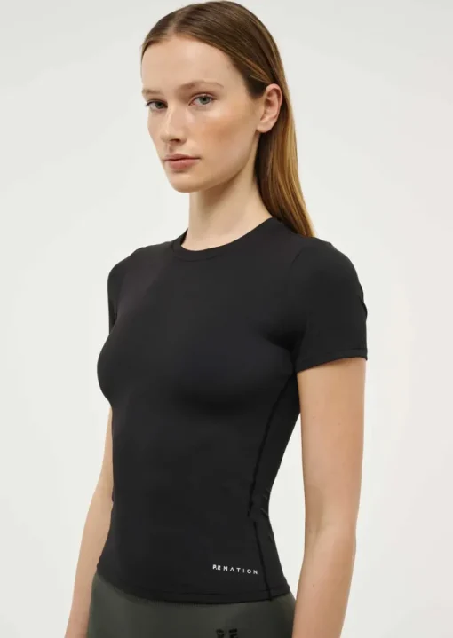 Women PE Nation P.E NATION - FOUNDATION SHORT SLEEVE TEE (BLACK)